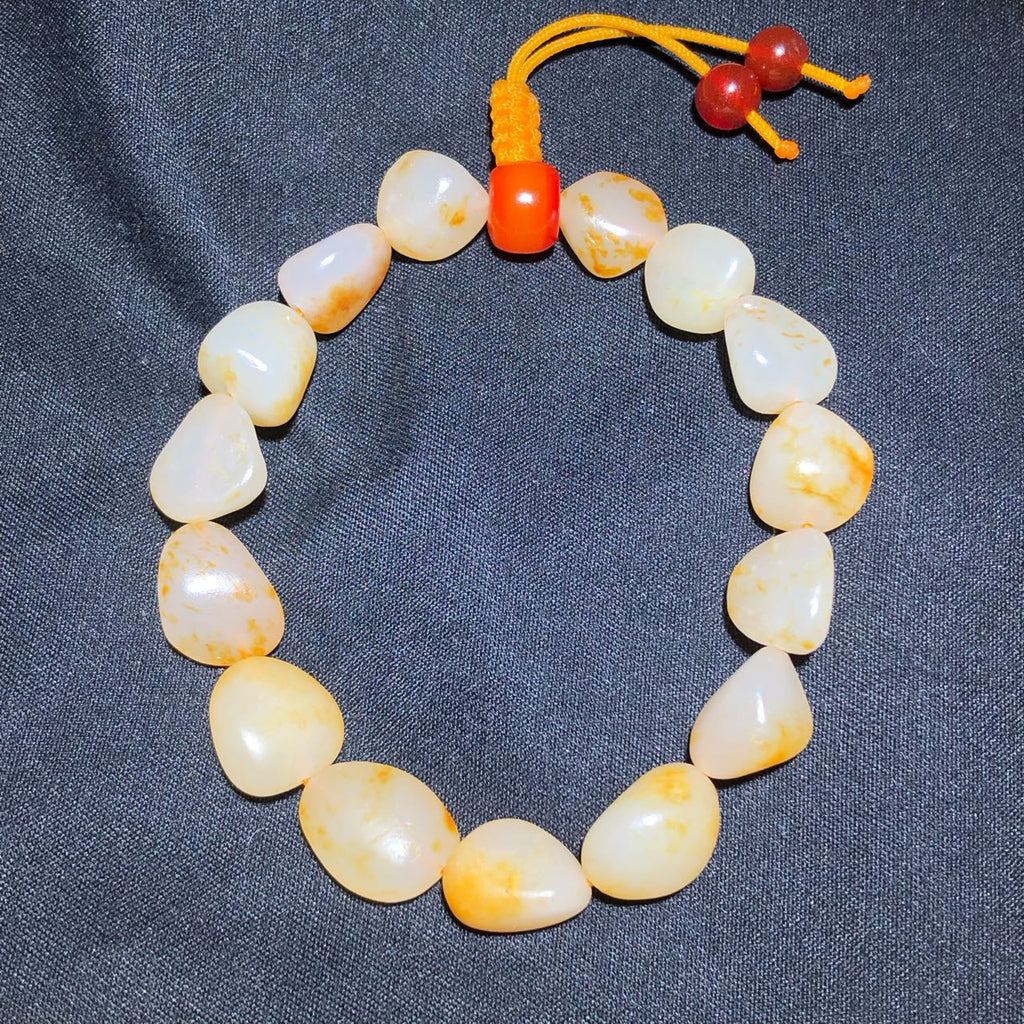 和田玉-洒金籽料【收藏级手串】